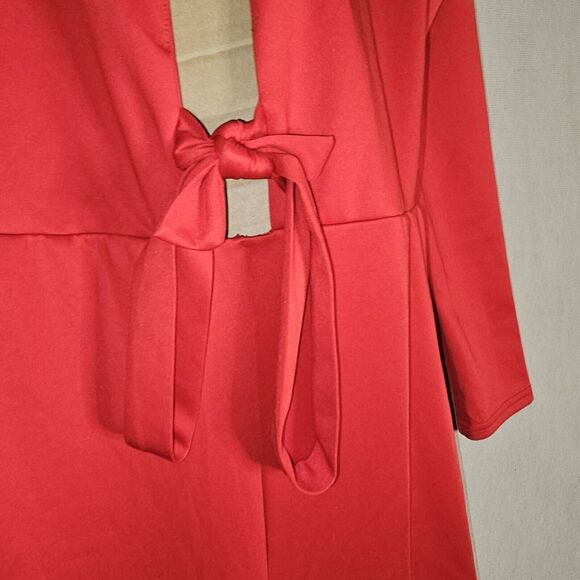 Red Jumpsuit Pants Set By DAISY Vintage Retro Sexy Club Stretchy Glam - Picture 11 of 12